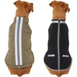 2 in 1 reflective stripe pet jacket with snap-in fleece liner NWT Size Medium